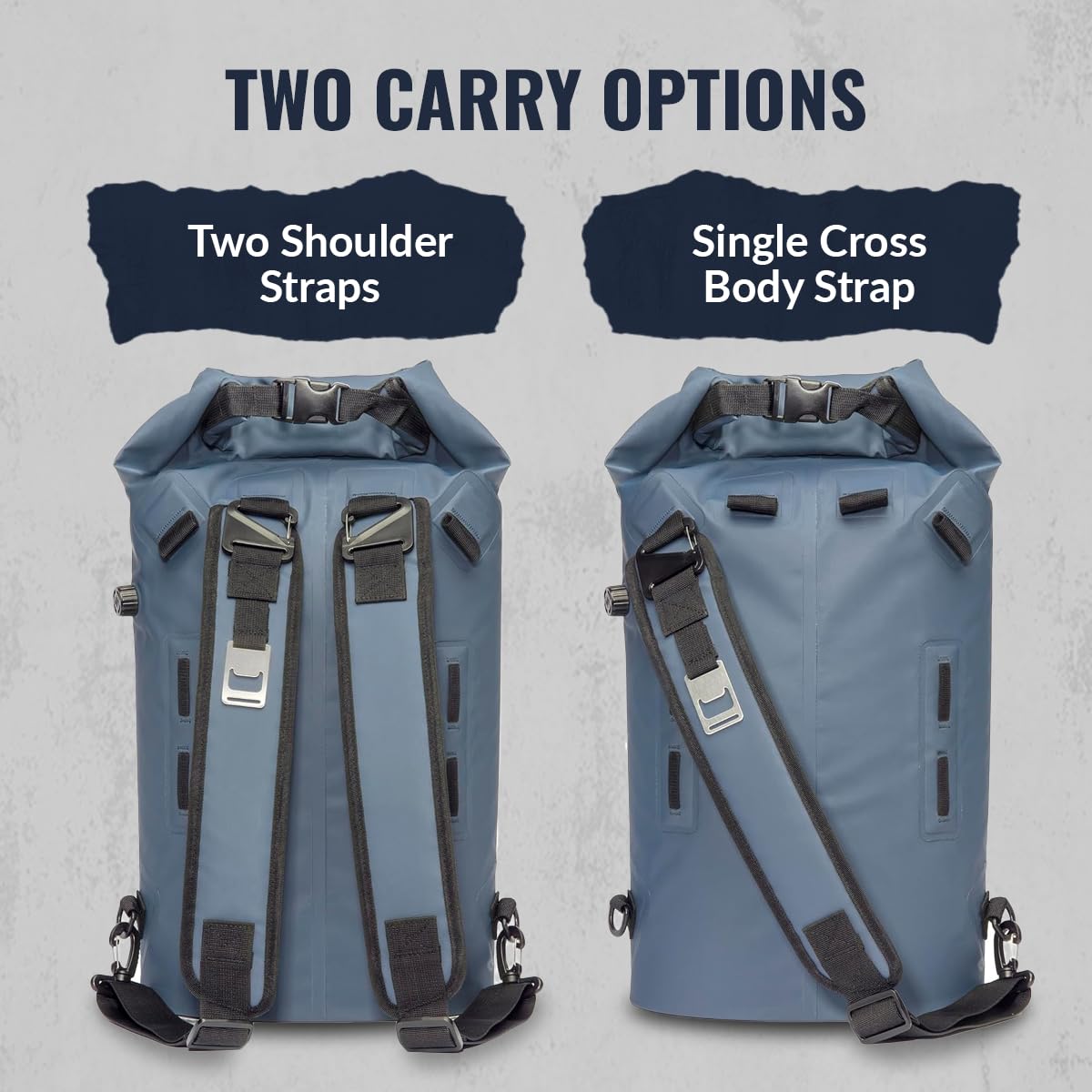 DuraBilt adjustable padded straps convert to dual backpack or cross-body carry