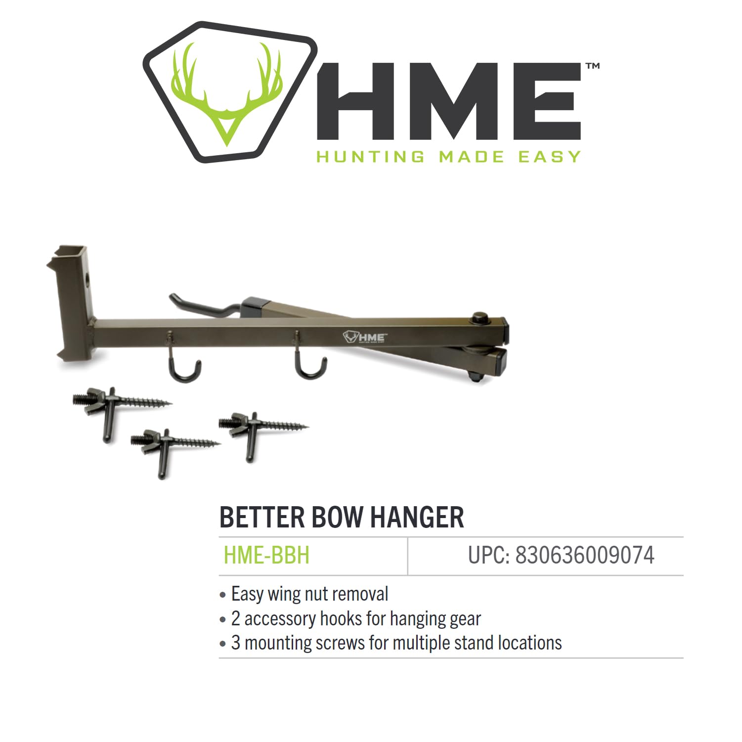 Close-up of high-quality durable materials on HME bow hanger