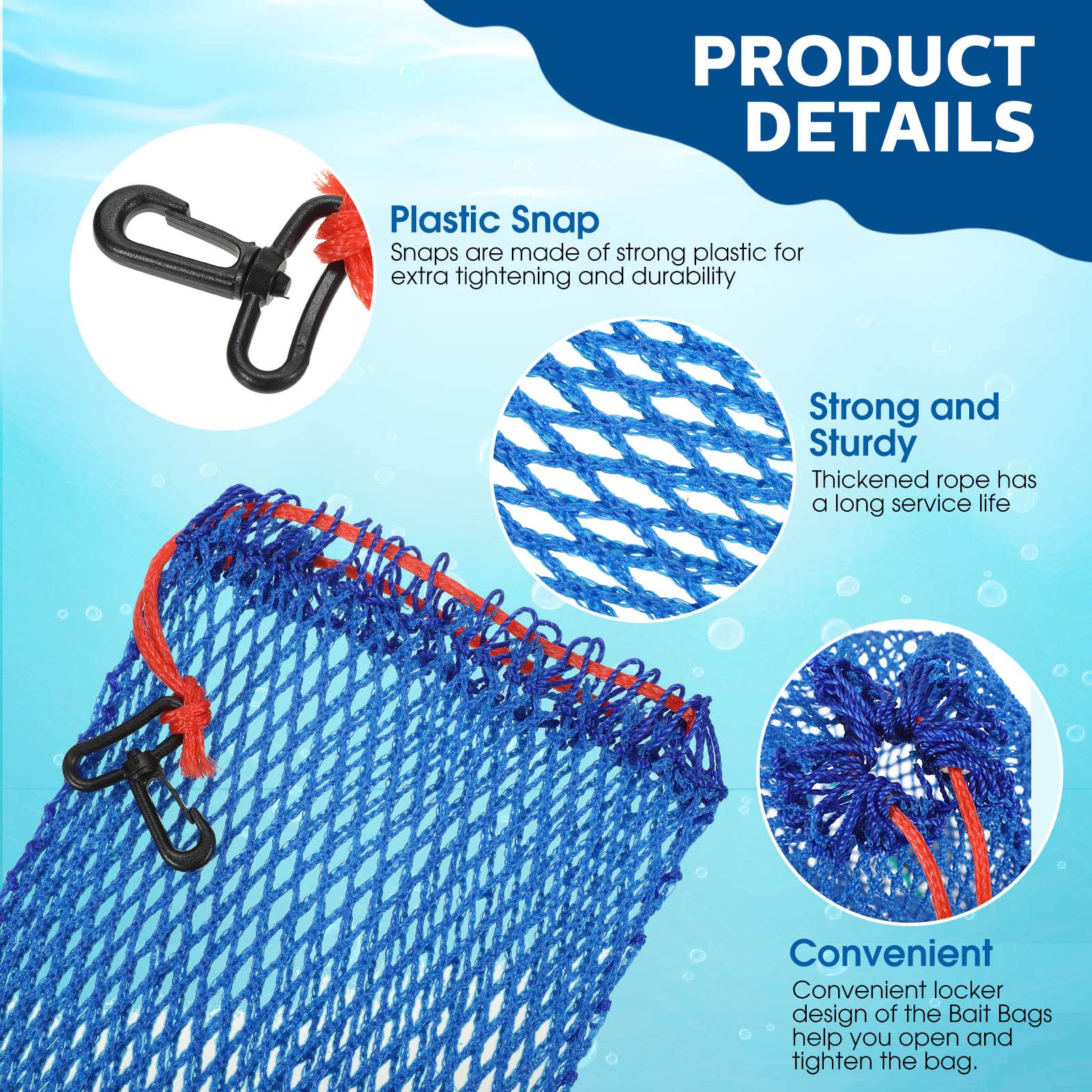 Nylon bait bag with plastic locker material