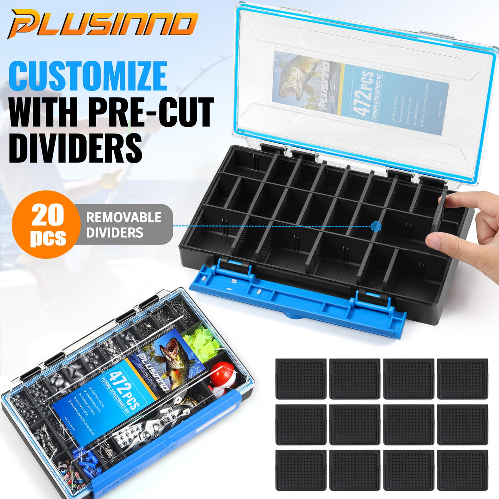 Durable waterproof tackle box with secure latch
