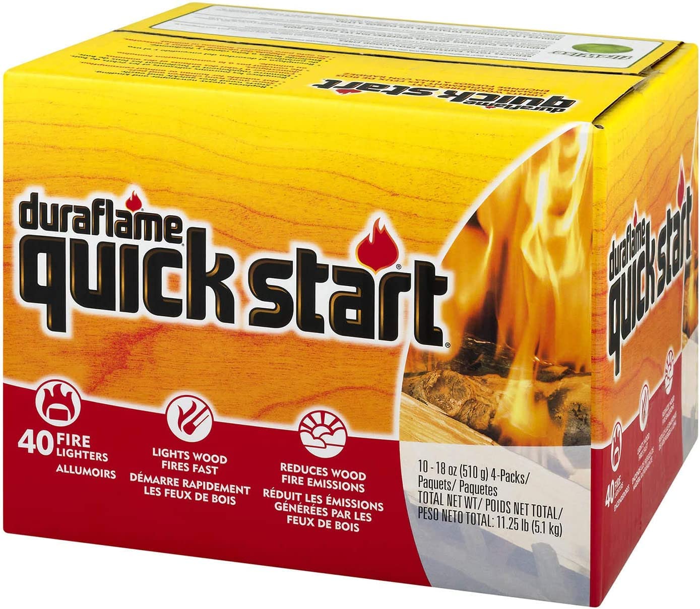 Duraflame 6-pack quick firelighter pack for fast, clean ignition of wood fires