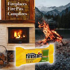Duraflame fire starter starts BBQ grill with efficient flame