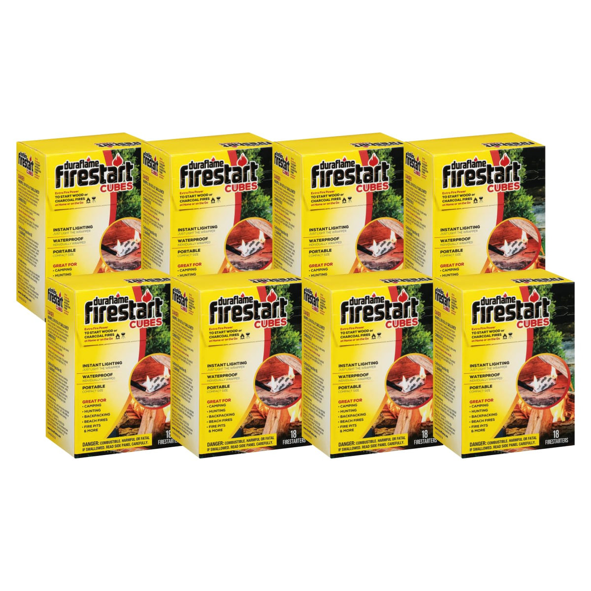 Duraflame Firestart Cubes pack opens for quick lighting.