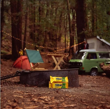 Duraflame Firestart at a campfire or fire pit for easy ignition.