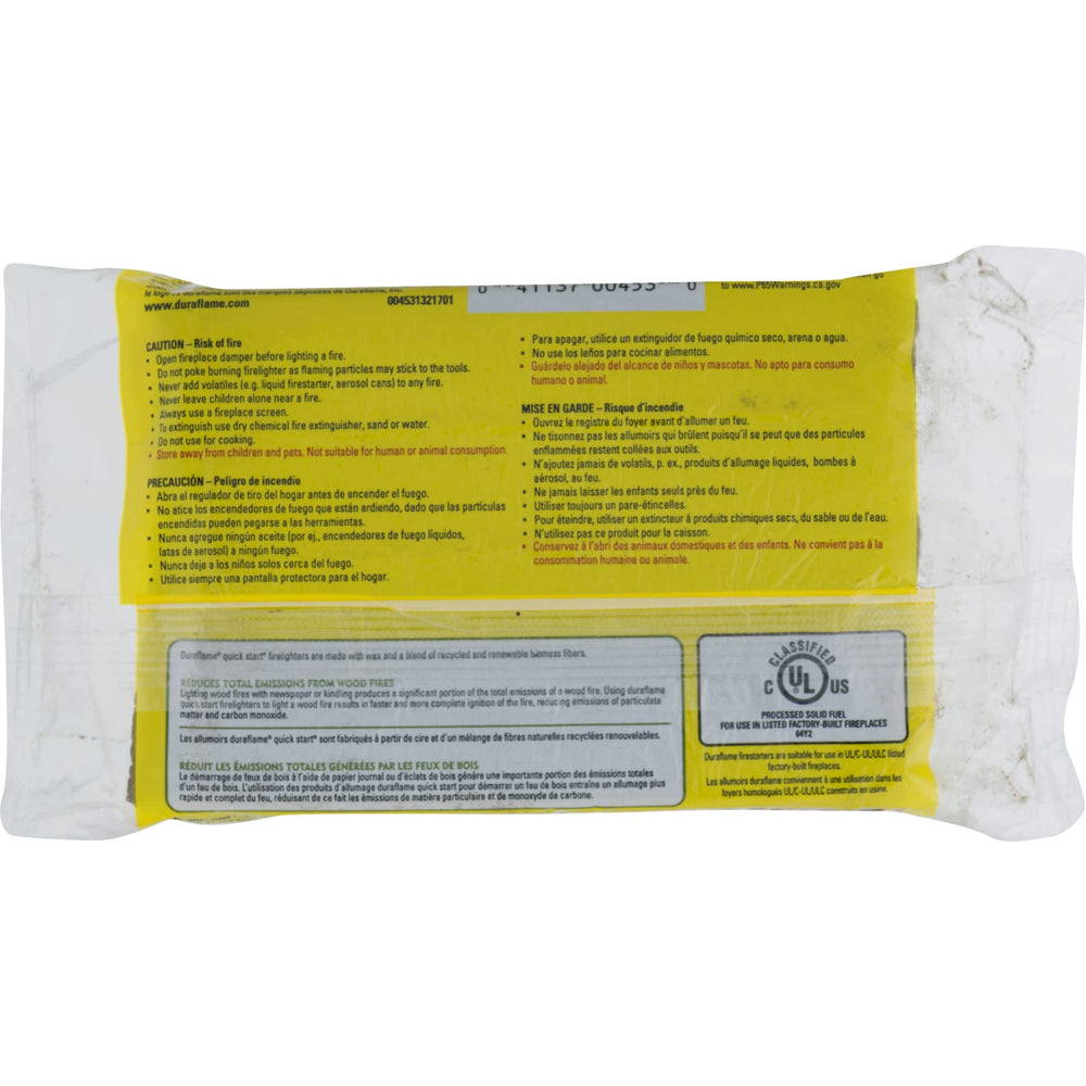 Duraflame firelighters support mess-free, rapid lighting for wood stoves and campfires