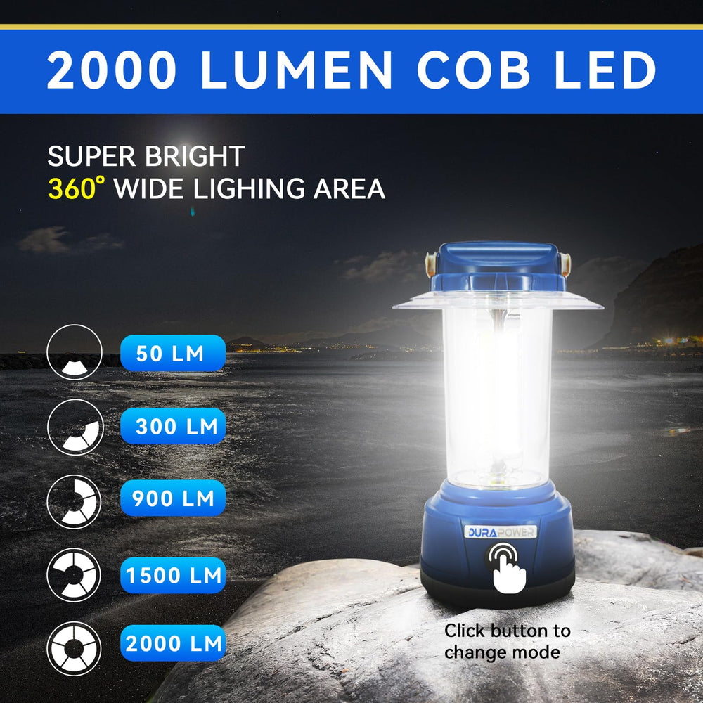 Durapower lantern demonstrates built-in 4000 mAh power bank for device charging