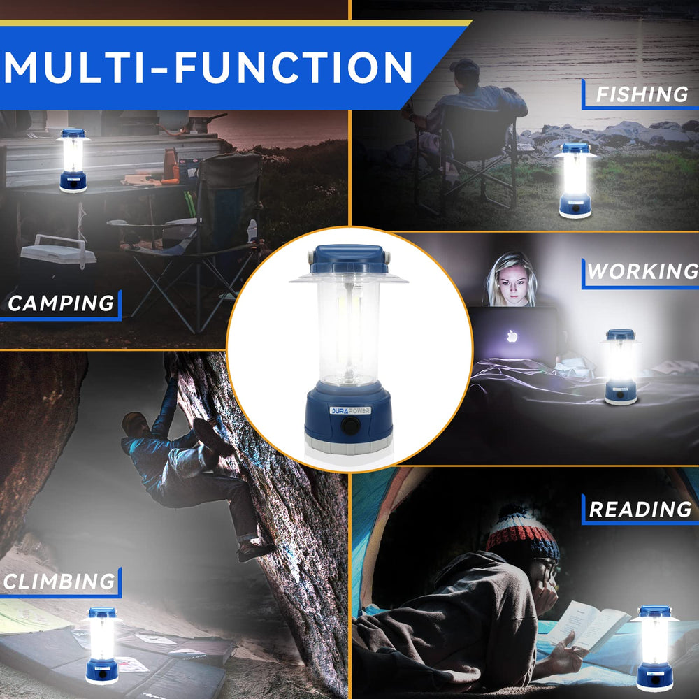 Durapower lantern packaging includes manual and USB charging line for quick setup