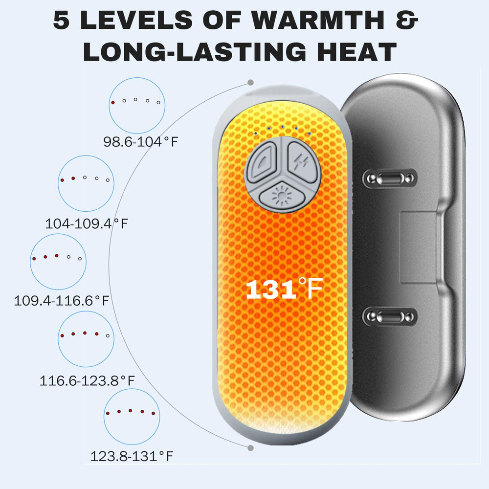 Dutsalrun 6000mAh battery powering long-lasting warmth outdoors.