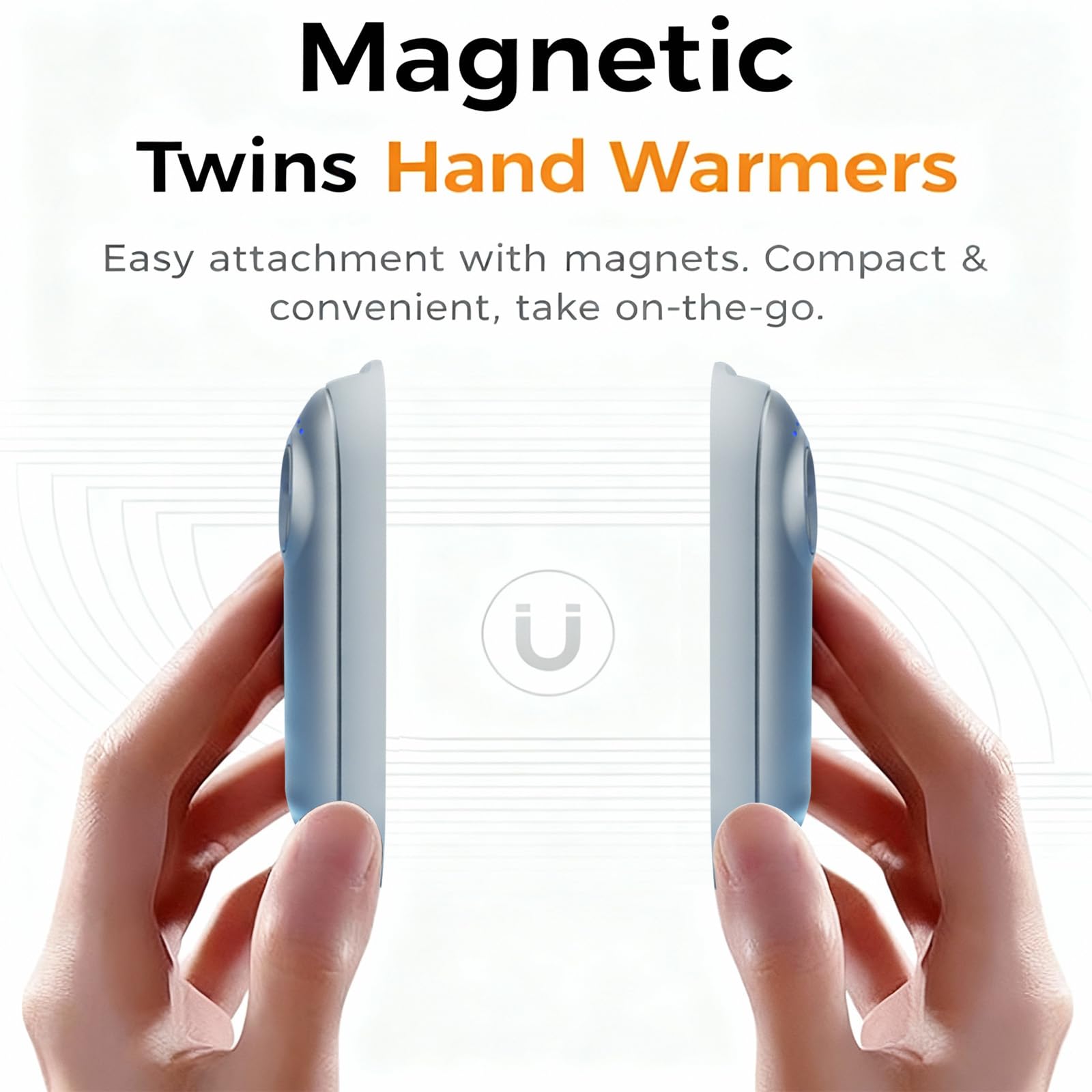 Dutsalrun magnetic connection feature securing two warmers for portable heat.