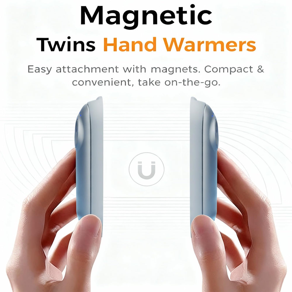 Dutsalrun magnetic connection feature securing two warmers for portable heat.