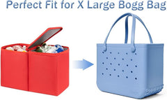 Dvopfa Bogg Bag XL topper tray cup holder enables hands-free serving.