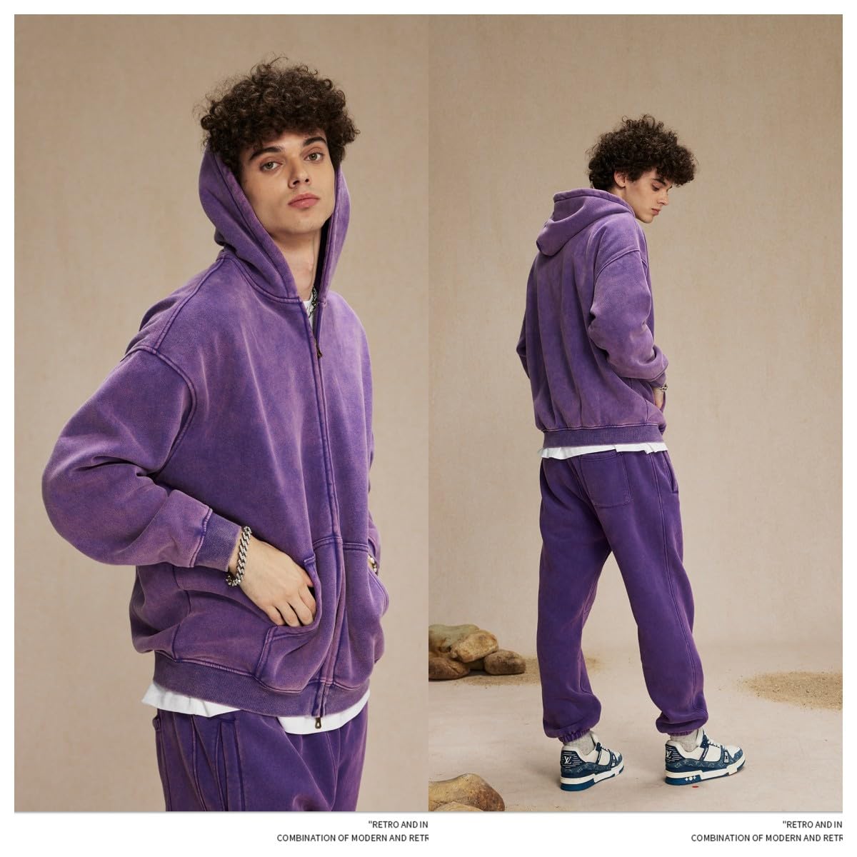 DXSHCV oversize vintage hoodie fabric closeup highlights fleece warmth and softness.