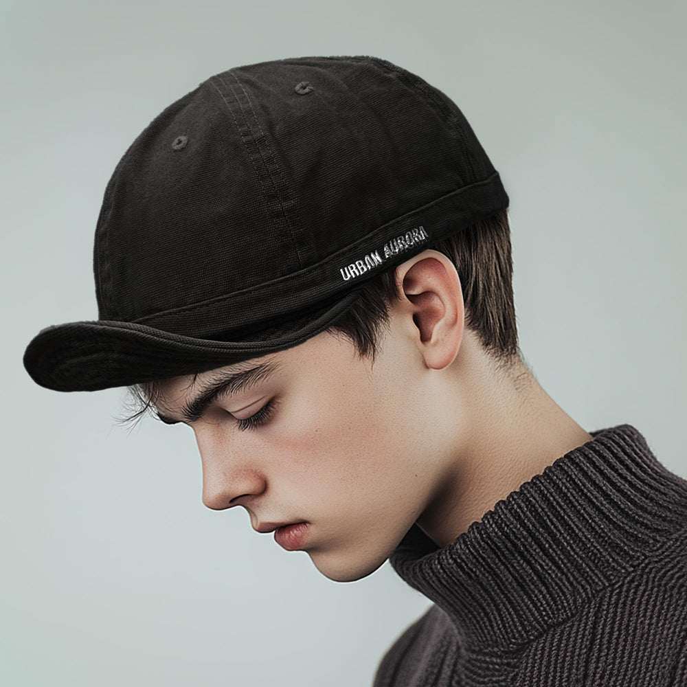 CLAPE DY06 Black short brim baseball cap - left side view
