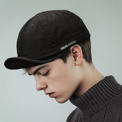 CLAPE DY06 Black short brim baseball cap - left side view