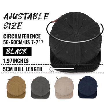 Close-up of 1.97 inch short brim on CLAPE DY06 Black cap
