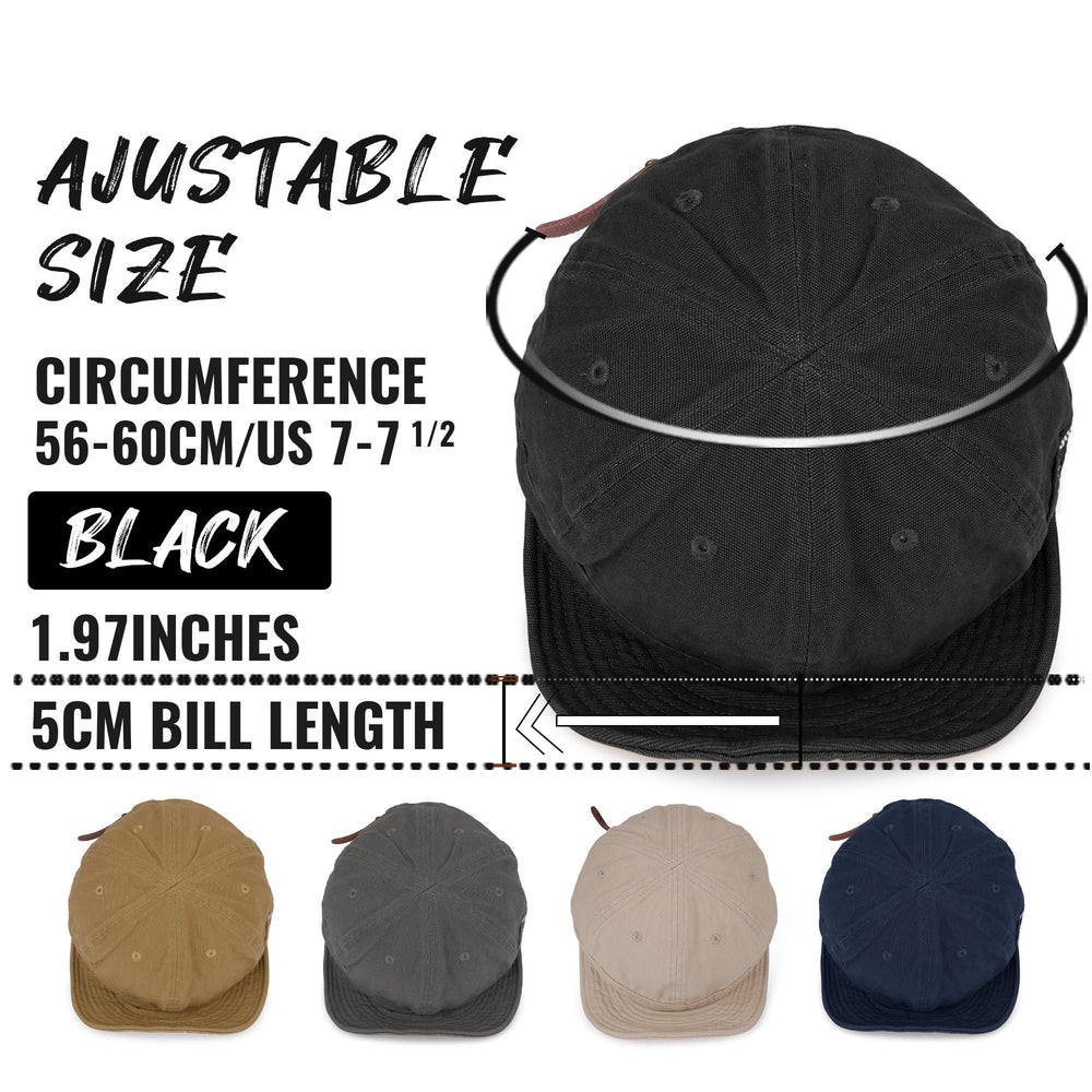 Close-up of 1.97 inch short brim on CLAPE DY06 Black cap