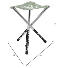Dynamic Discs folding stool folded compact in Flint Gray, easy to stash