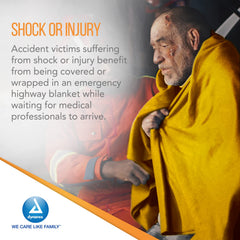 High-visibility yellow blanket enhances safety visibility at night or in storms.