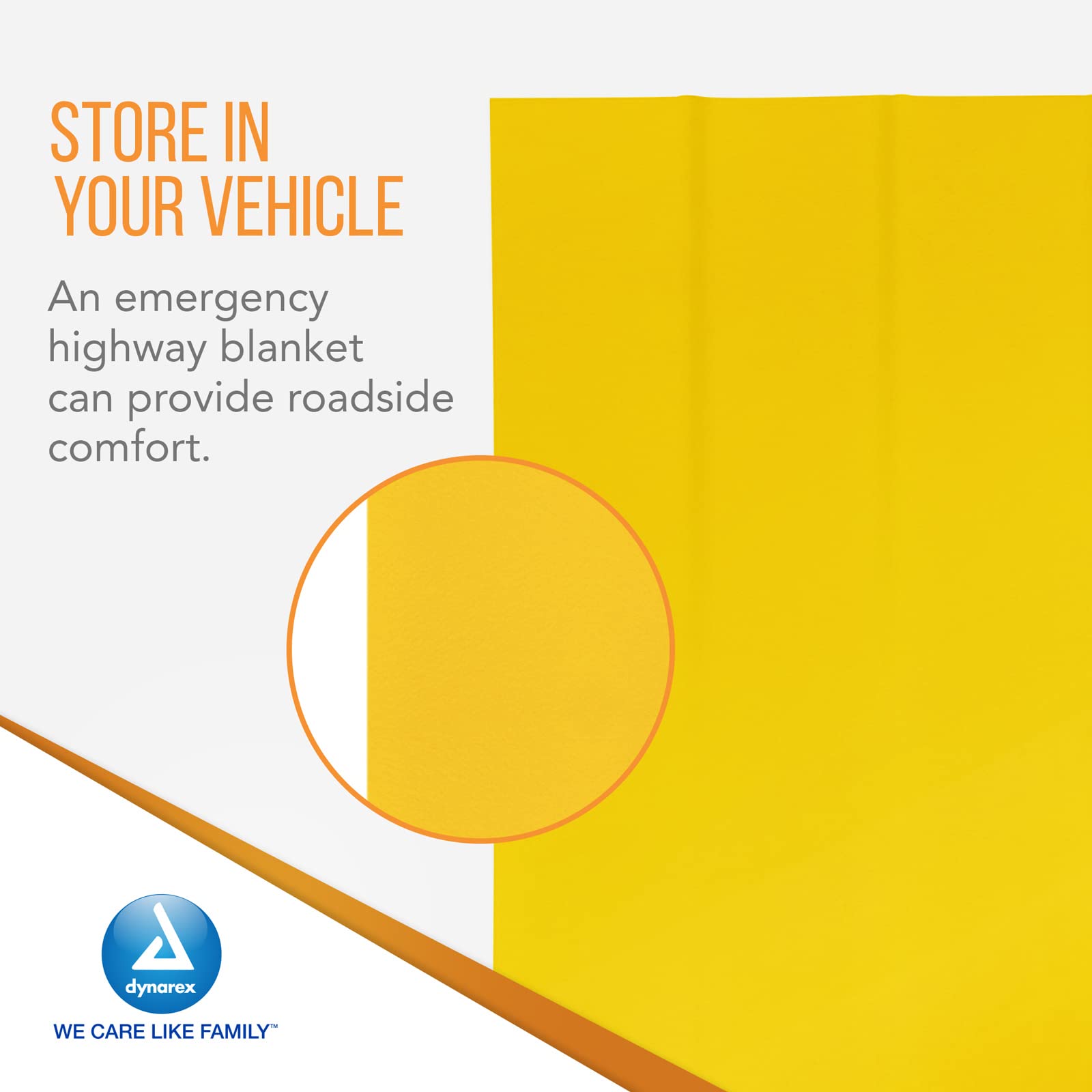 Dynarex full-coverage emergency blanket provides warmth and protection.