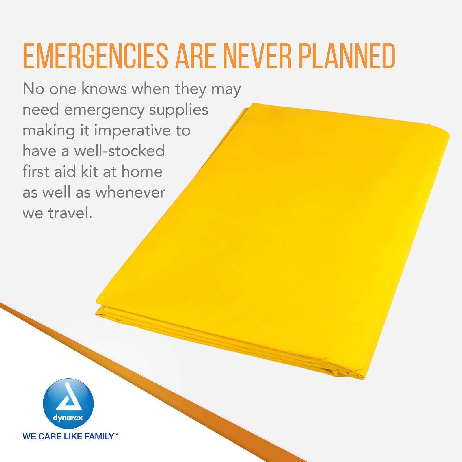 Dynarex professional-use blanket preferred by responders for on-site setup.