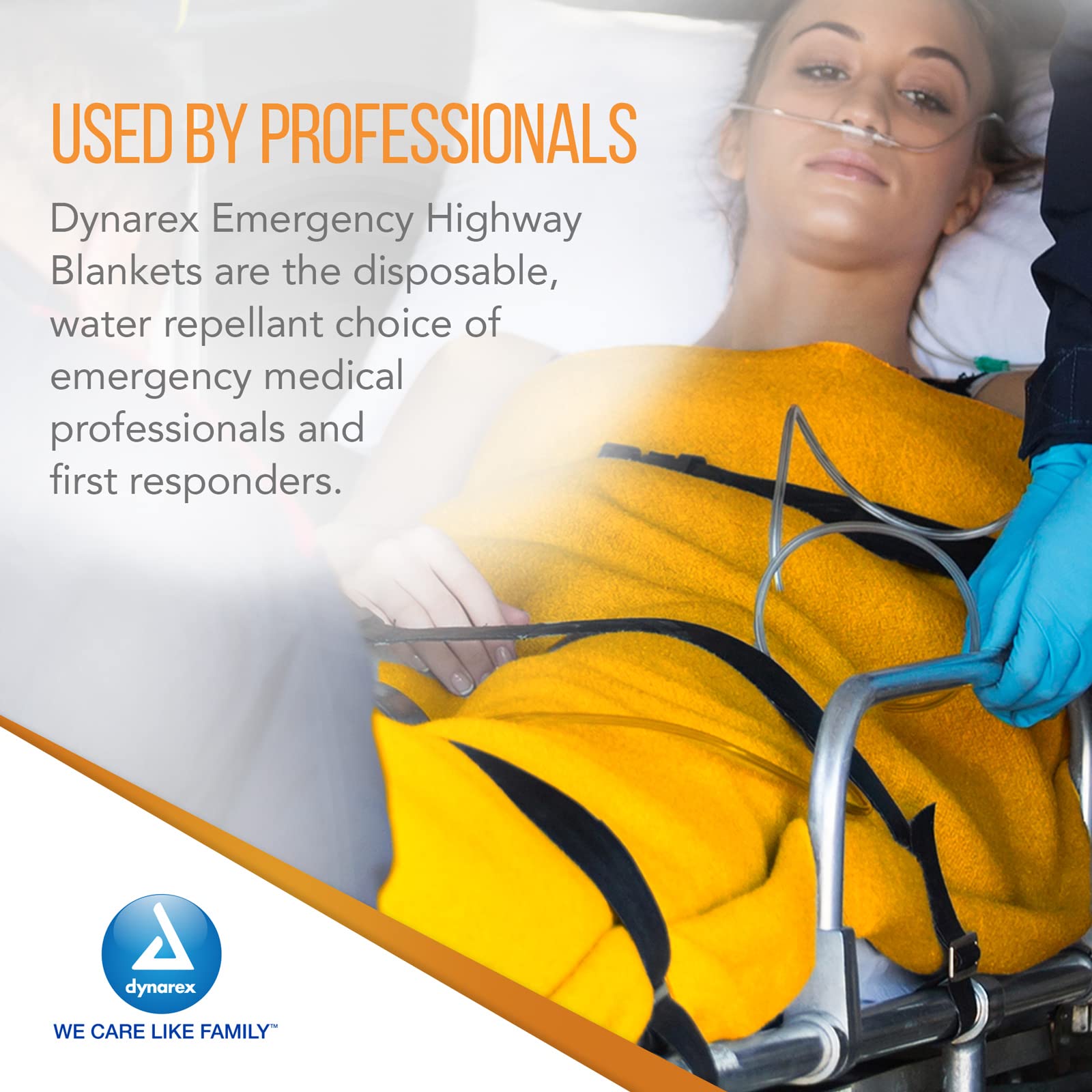 Dynarex vehicle-ready blankets store easily in trunks for emergencies.