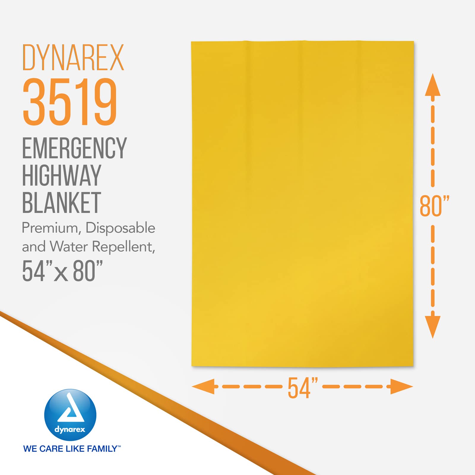 Dynarex water-repellent blanket keeps travelers dry during rain.