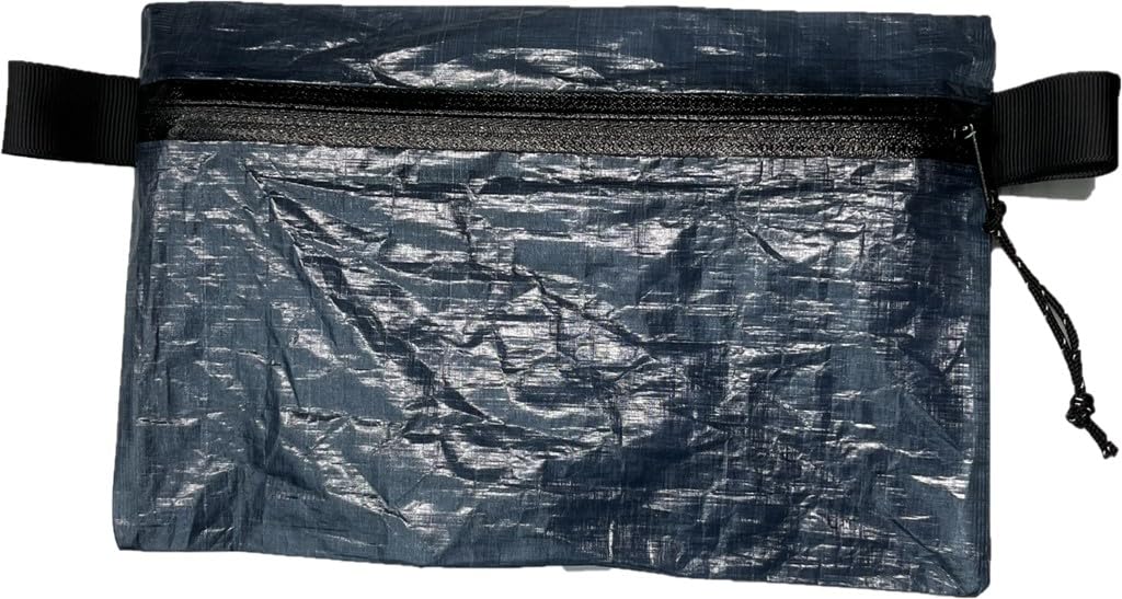 Dyneema zipper pouch large Moroccan blue reflective pull increases visibility at night