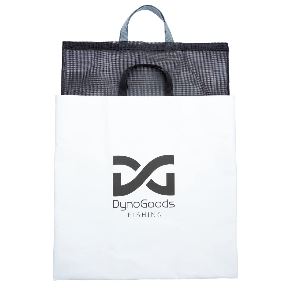 DynoGoods Fishing Weigh-in Bag with Mesh Insert - white outer bag and inner bag
