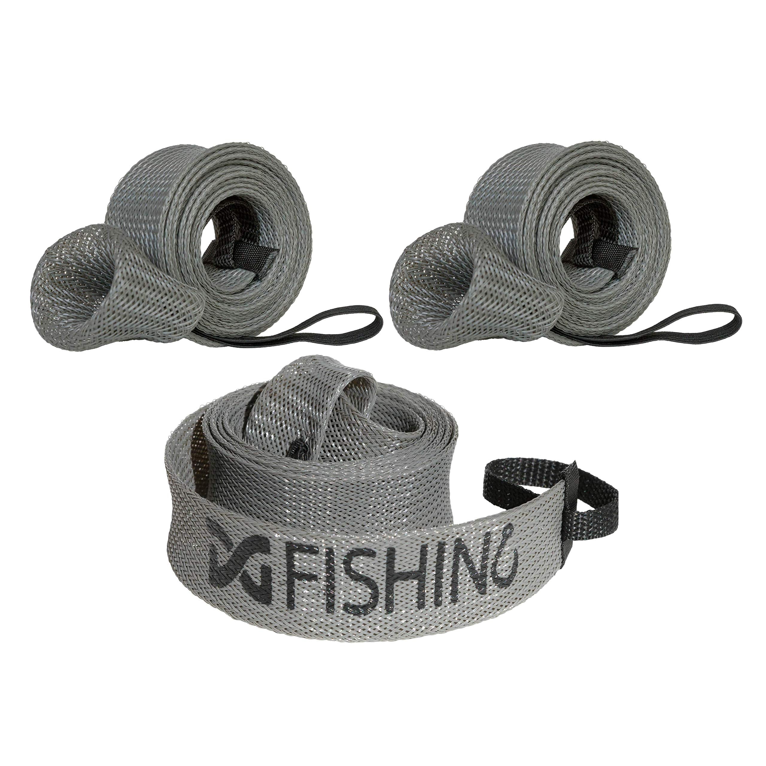 DynoGoods fishing rod sleeve 3-pack gray for casting rods, 7 ft 10 in length