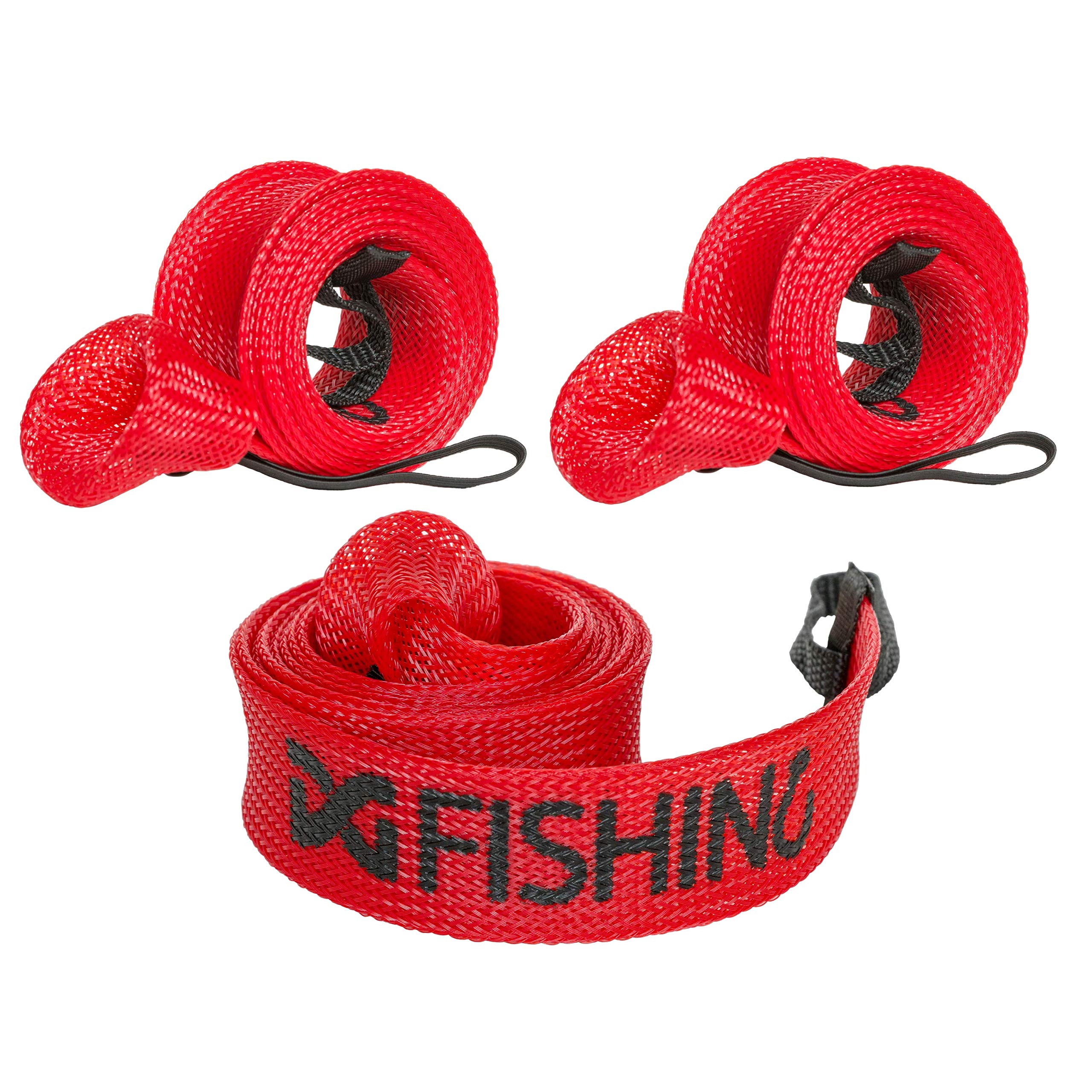 DynoGoods 3-pack fishing rod sleeves in red - product photo