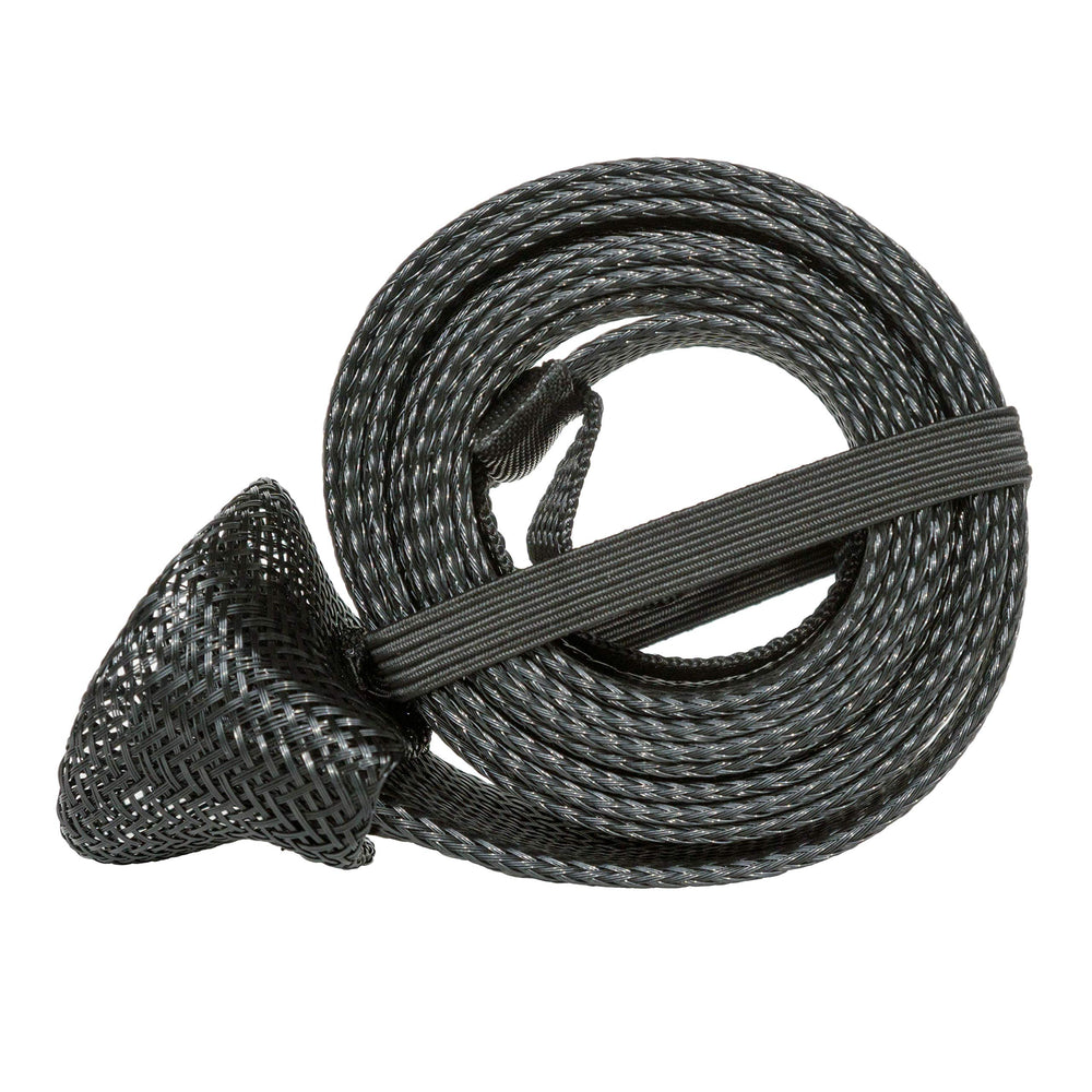 Reel-end elastic loop and tip-end hanging loop on rod sleeve