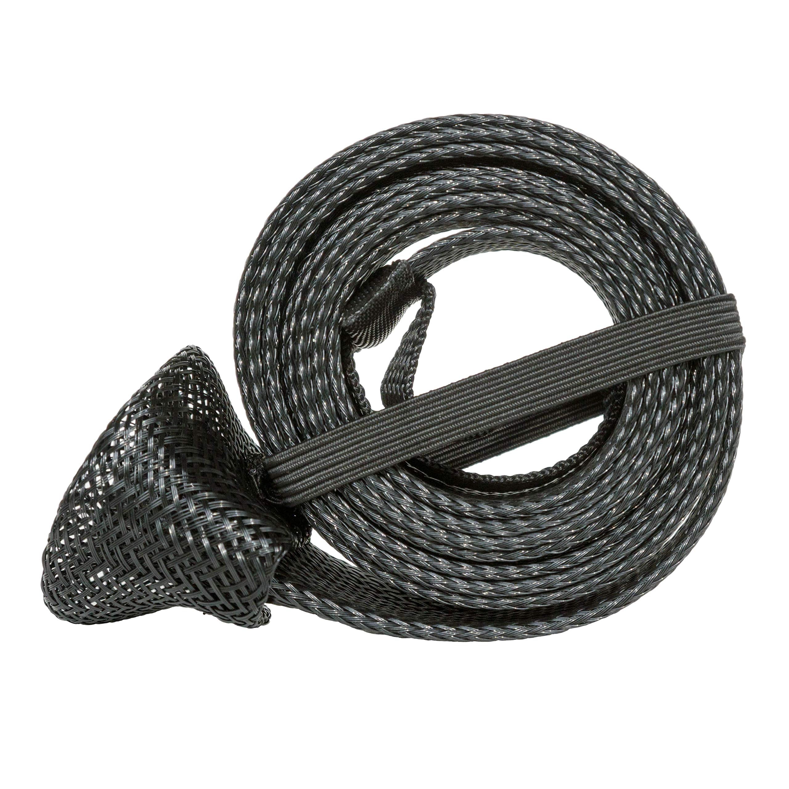 Close-up of rod tip end loop on DynoGoods rod sleeve, black