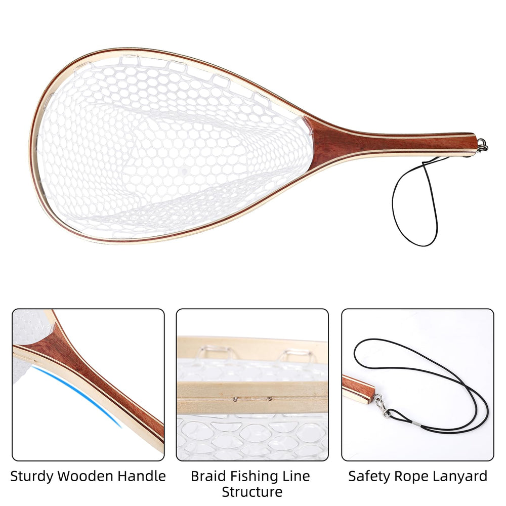 DYTesa net in river action demonstrates smooth scoop.