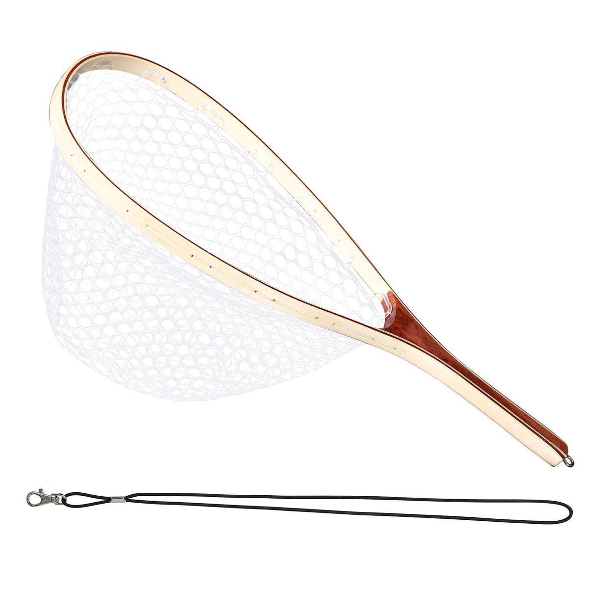 DYTesa fly fishing net with soft rubber mesh for gentle releases.