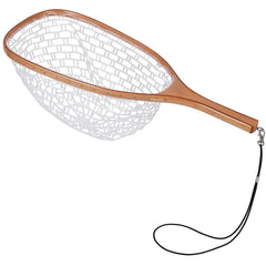 DYTesa Fly Fishing Net with wooden handle for durable grip during landing