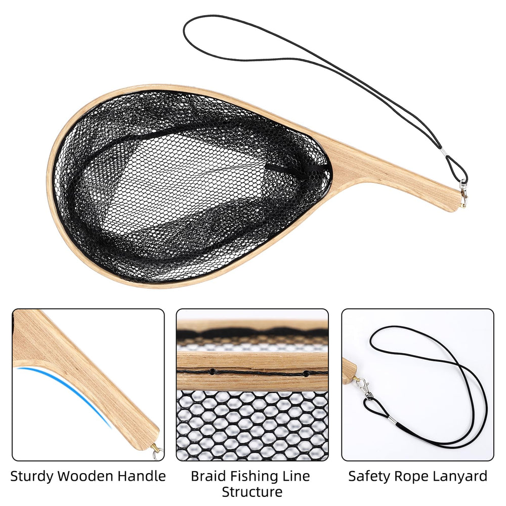 DYTesa tangle-resistant net minimizes snagging on casts and retrieves.