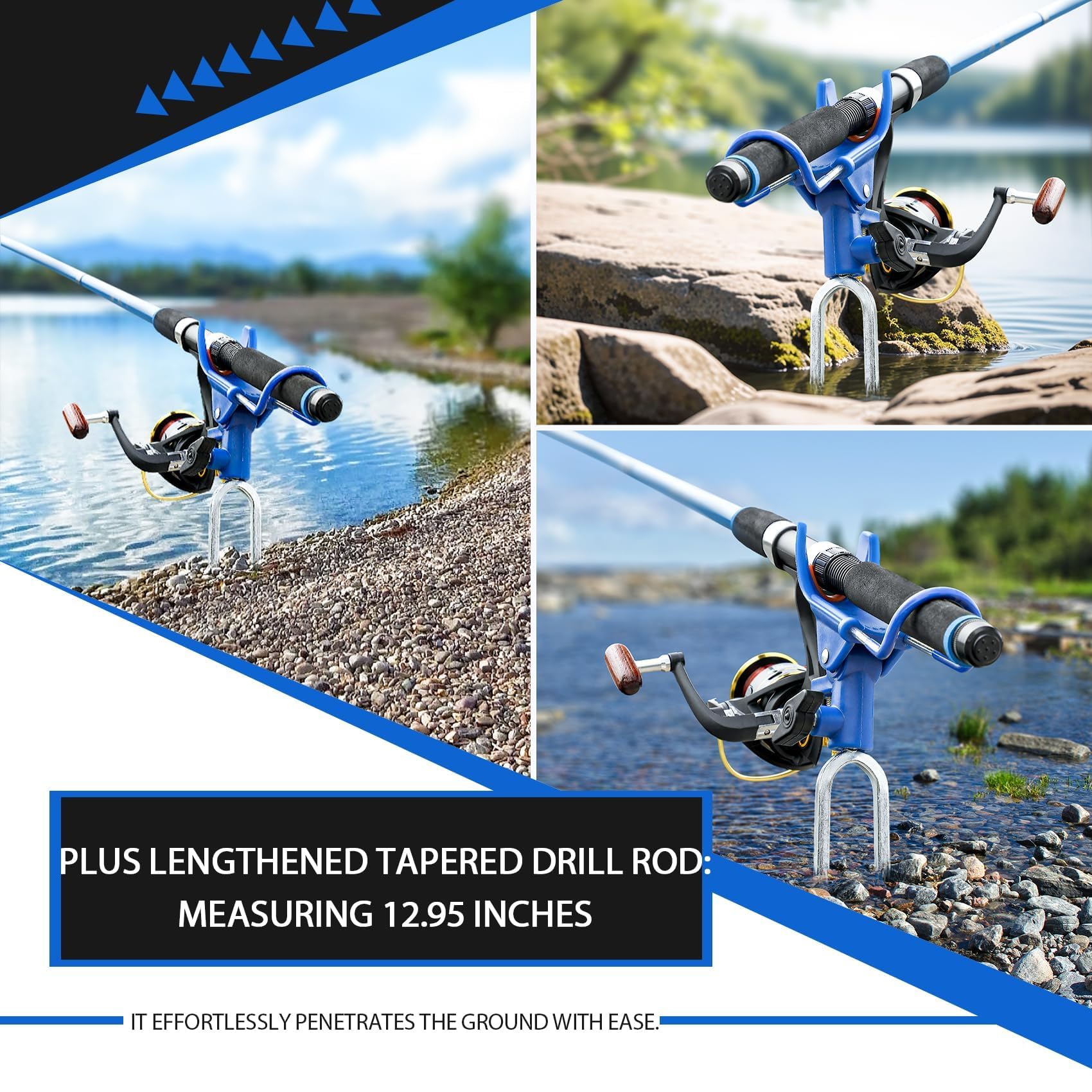 Portable, lightweight pole stand for bank fishing