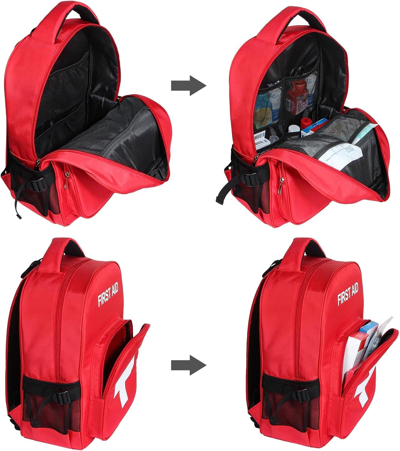 E-HORDE eight mesh compartments inside for organized medical items.