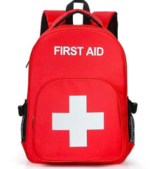 E-HORDE emergency backpack back view highlights sturdy straps for rugged outdoor use.