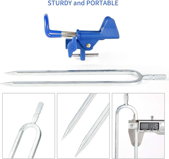 Rod holder head rotating 360 degrees horizontally and 130 degrees vertically
