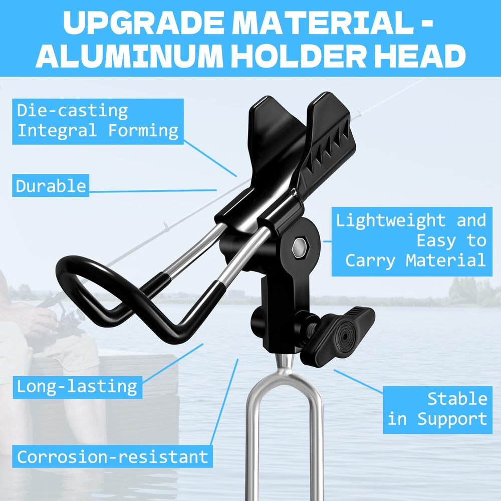 Aluminium fishing pole holder for ground with sturdy stand
