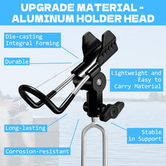 Aluminium fishing pole holder for ground with sturdy stand