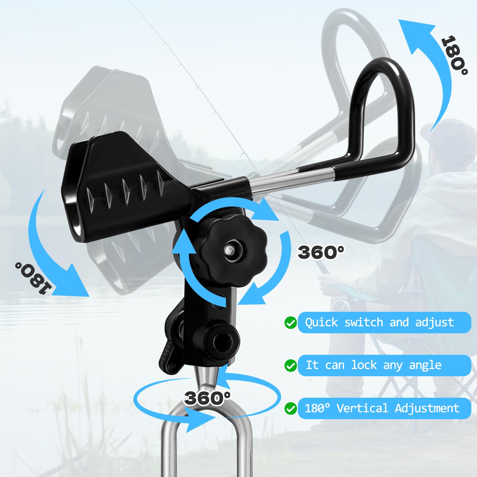 Beach-ready fish pole holder in durable aluminium