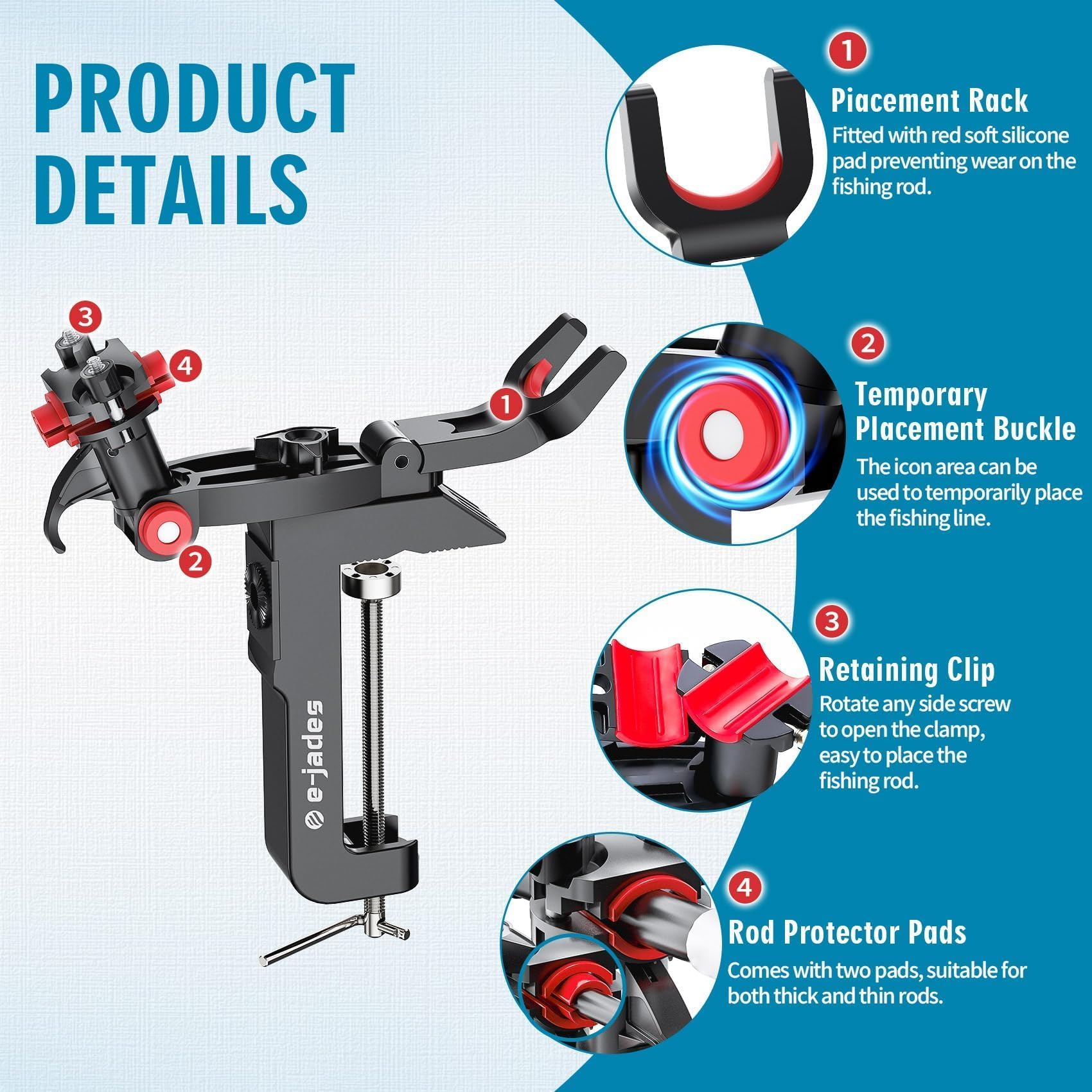 Quick-release detachable rod head feature