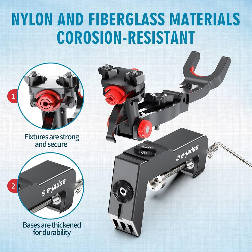 Vertical and horizontal mounting options for boat rod holder