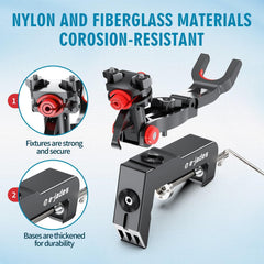 Vertical and horizontal mounting options for boat rod holder