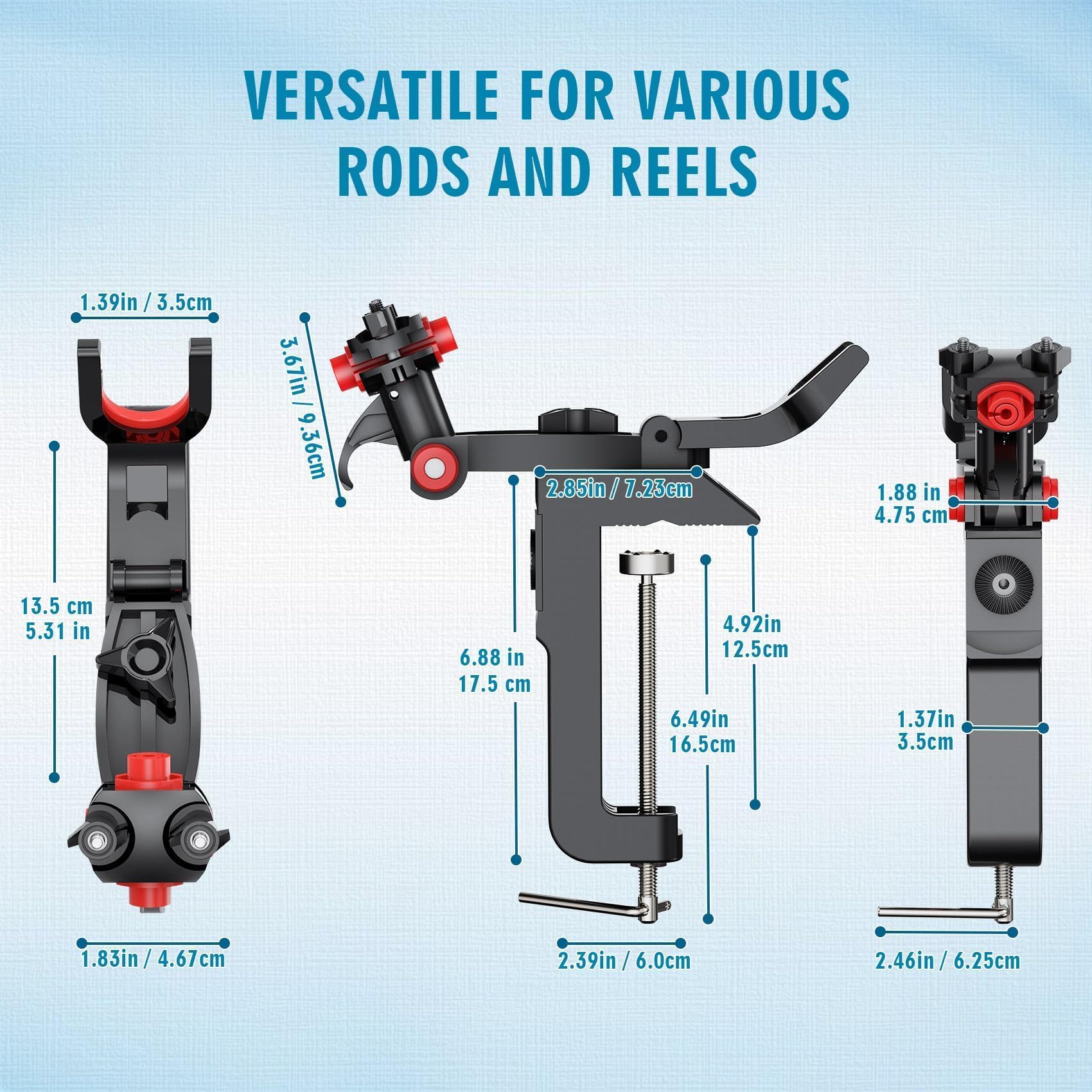 Heavy-duty resin rod holder with corrosion-resistant screws