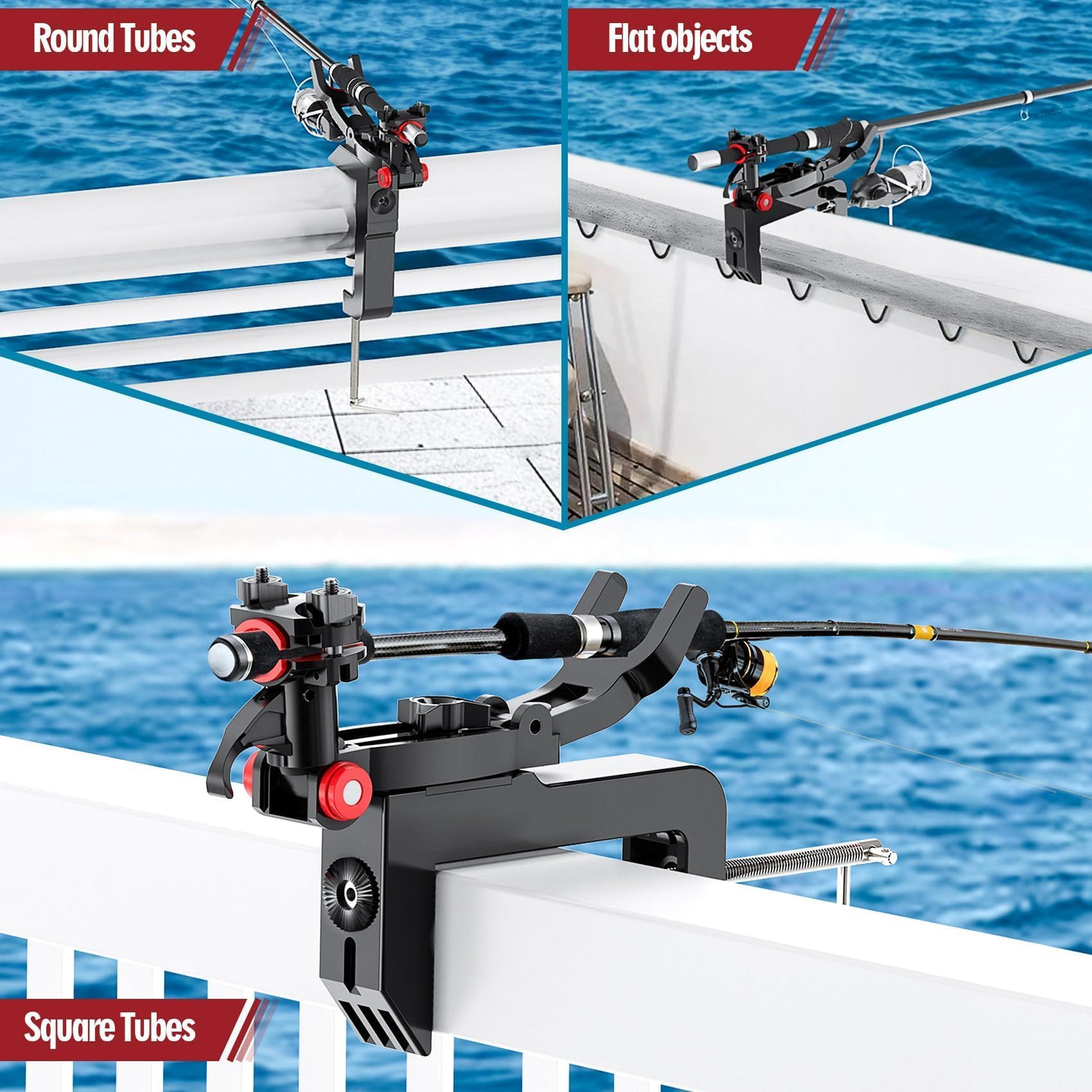 Fits most fishing rods with silicone pad design and versatile mounting