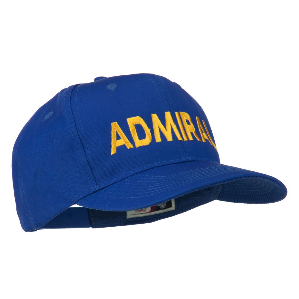 e4Hats Admiral cap material texture highlighting 6-panel crown and pre-curved bill