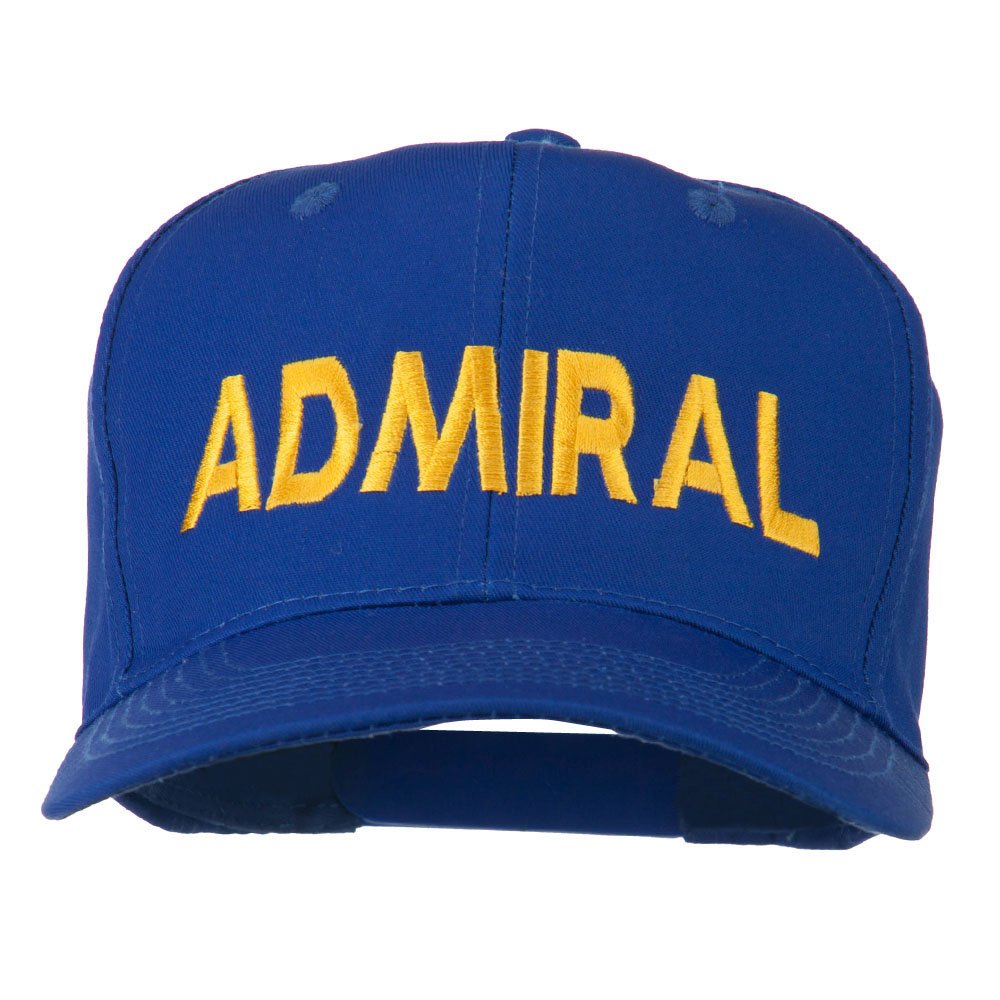 e4Hats Admiral embroidered cap front view for nautical style and everyday wear